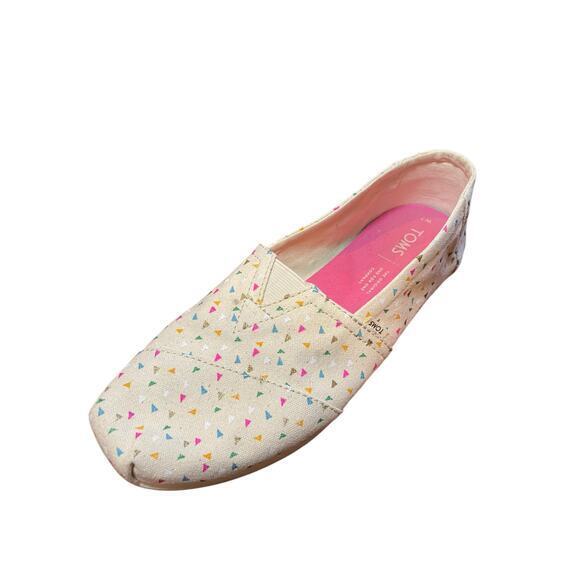 TOMS Classic Funfettie Vince Collection Canvas Slip-On Shoes & Bubble Gum Pink 7 - Picture 1 of 13